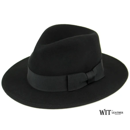 Kevin - klasyczny męski kapelusz fedora z płaskim rondem. Witleather.pl