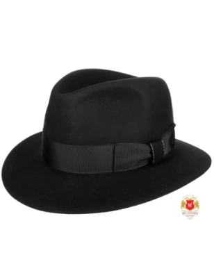 Parker - klasyczna czarna fedora wykonana w Skoczowie. Witleather.pl