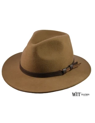 Gustowna, męska fedora w kolorze średniego brązu, Patric - Witleather.pl