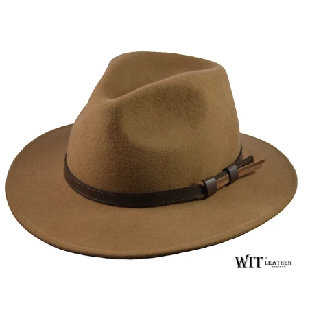 Gustowna, męska fedora w kolorze średniego brązu, Patric - Witleather.pl
