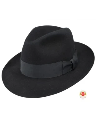 Salerno - klasyczny kapelusz fedora unisex z szerokim rondem.
