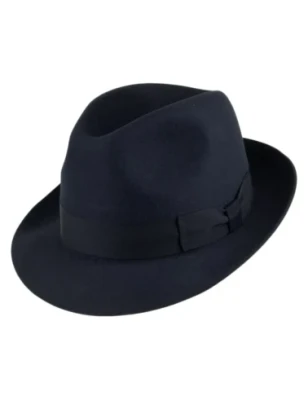 Kapelusz wełniany - klasyczna fedora z wąskim, surowo zakończonym rondem. Witleather.pl