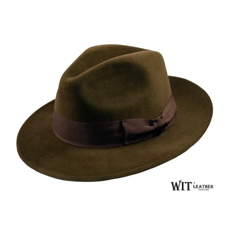 Kapelusz fedora z włosa króliczego w kolorze brąz sarni ze Skoczowa. Witleather.pl