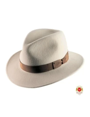 Wilson III - klasyczny kapelusz fedora jasny beż. Witleather.pl