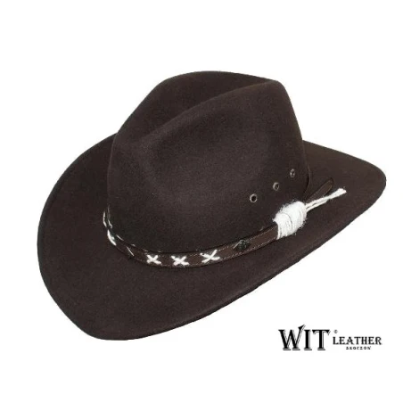 Wełniany, kowbojski kapelusz w stylu country z wywietrznikami. Witleather.pl