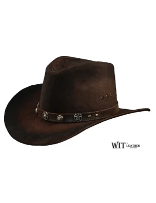 Minnesota — kowbojski kapelusz skórzany, podpalany brąz | WITLEATHER