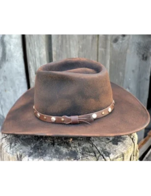 Grizzly - oryginalny ręcznie opalany kapelusz kowbojski. Witleather