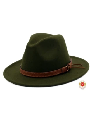 Kapelusz myśliwego, fedora w kolorze myśliwskiej zieleni. Witleather.pl