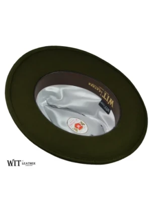 Klasyczny kapelusz myśliwski przepasany brązową taśmą rypsową L111/19 Witleather.pl