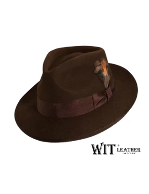 Kapelusz męski klasyczny 088/11 w stylu fedora. Witleather.pl