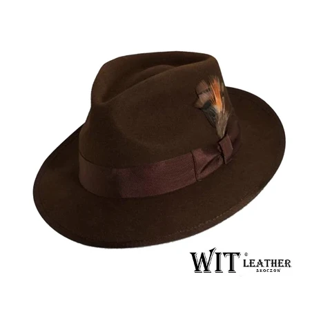 Kapelusz męski klasyczny 088/11 w stylu fedora. Witleather.pl
