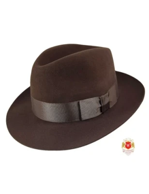 Bari - kapelusz wełniany męski fedora brązowy. Witleather.pl