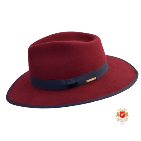 Kapelusz Męski Fedora Madera - bordowy