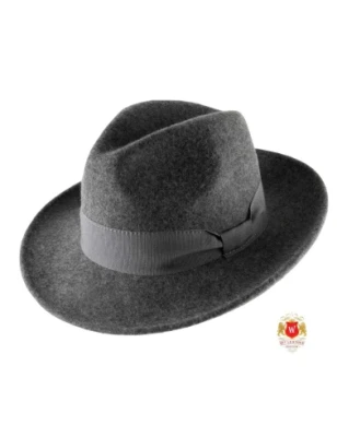 Taranto - klasyczny kapelusz fedora w kolorze popiel melanż.