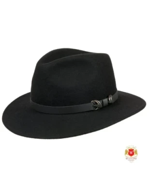 Fedora William III - kapelusz męski ze skórzanym paskiem.