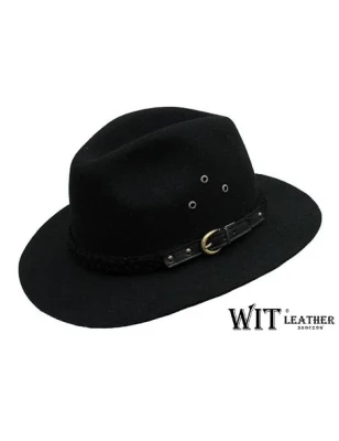 Stylowy, wełniany kapelusz męski fedora, z wełnianym plecieniem. Witleather.pl