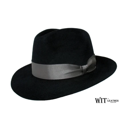 Kapelusz włosowy Fedora Exclusive o wykończeniu welurowym. Witleather.pl