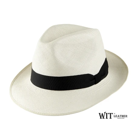 San Antonio to klasyczna fedora z wąskim rondem w kolorze ecru. Witleather.pl