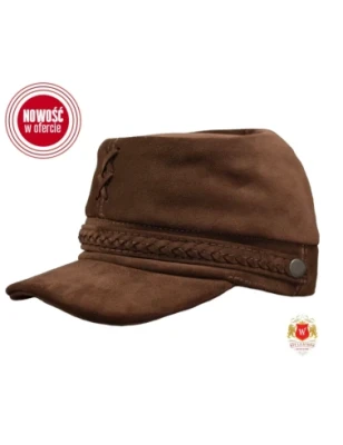 Zamszowa skórzana czapka konfederatka. Witleather.pl