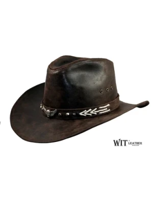 Brązowy, kowbojski kapelusz skórzany ze Skoczowa model Coyote. Witleather.pl