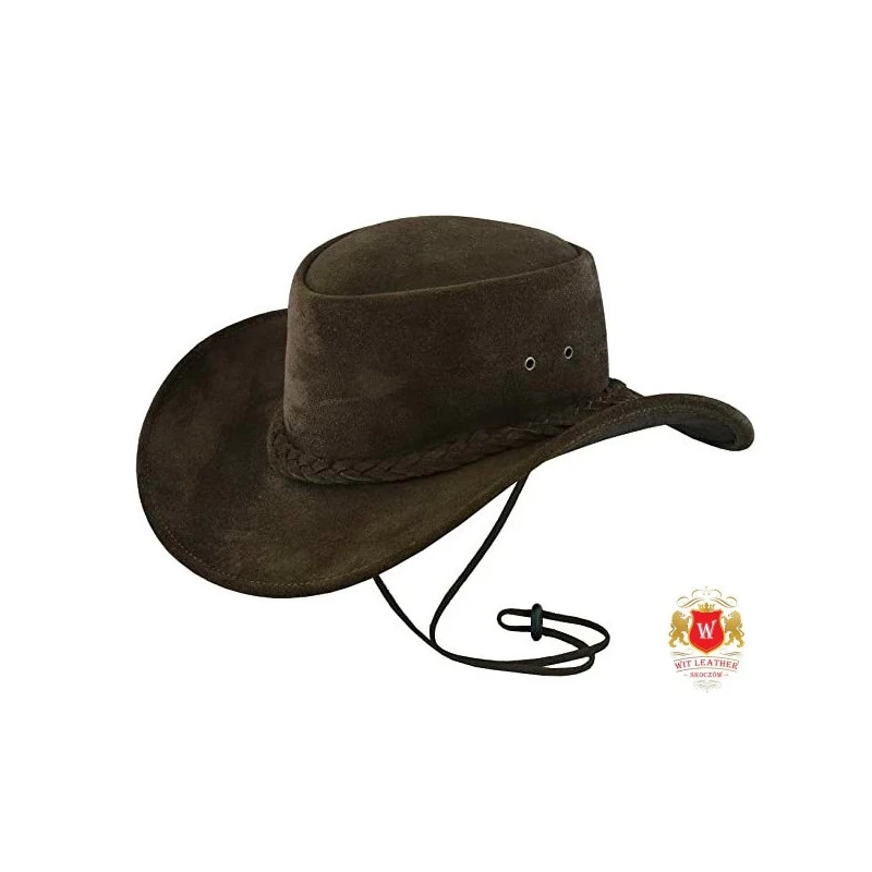 Kapelusz Skórzany Kowbojski Western Kona Brązowy