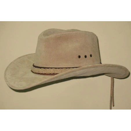 Formowany, kapelusz skórzany w stylu western z ozdobami. Witleather.pl