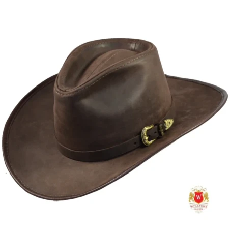 Western, country kapelusz ze skóry bydlęcej woskowanej. Witleather.pl