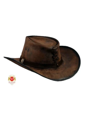 Skórzany kapelusz kowbojski Wild West II - postarzany. Witleather.pl