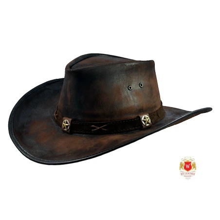 Kapelusz postarzany, podpalany Wild West III - Witleather.pl