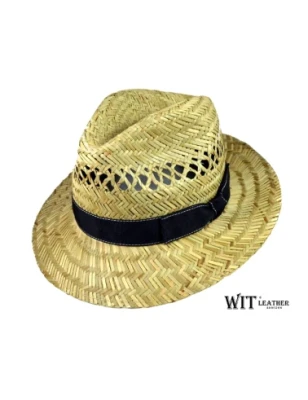 Kapelusz słomkowy fedora, przewiewny, lekki. Witleather.pl