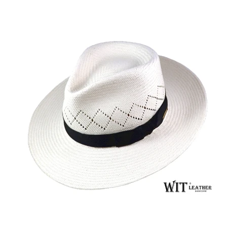 Memphis, przewiewny słomkowy kapelusz fedora w kolorze Ecru. Witleather.pl