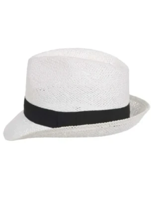 Kapelusz Słomkowy Trilby Biały Classic