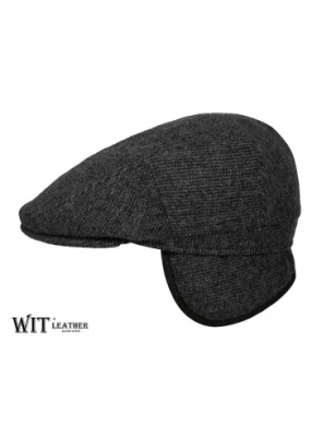 Elegancka czapka szwedka w kolorze szaro-czarnym. Witleather.pl