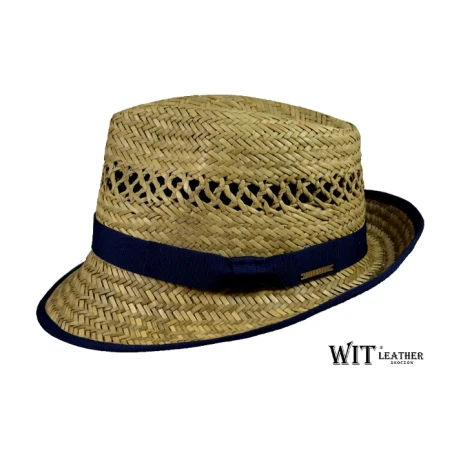 Przewiewny letni kapelusz słomkowy trilby. Witleather.pl