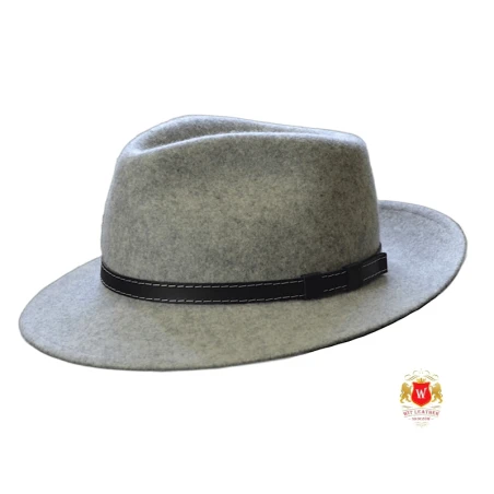 Bill III - Kapelusz męski / damski fedora jasny popiel melange.
