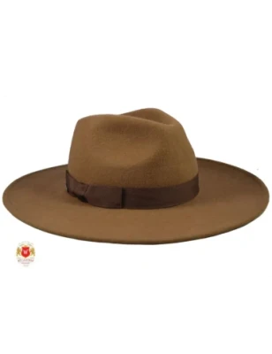 Camel - kapelusz damskie fedora z szerokim rondem. Witleather