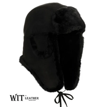 Czapka futrzana z baranka czarnego, bardzo ciepła, model 07/12. Witleather.pl