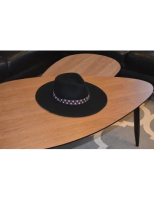 Casablanca - kapelusz damski fedora z szerokim rondem. Witleather