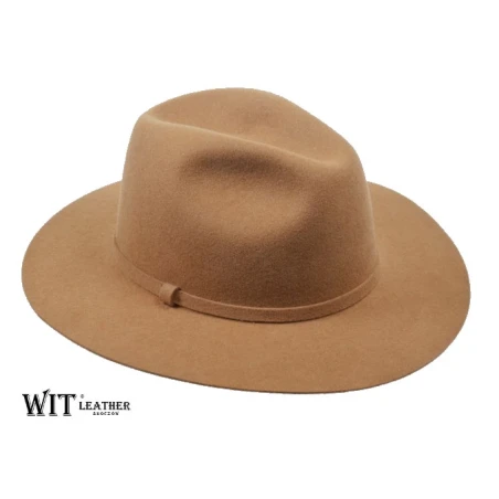 Kapelusz damski fedora w kolorze karmelowym - Cindy. Witleather.pl