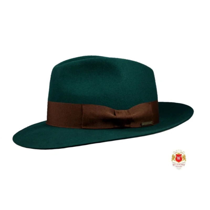 Kapelusz fedora Linz zieleń butelka