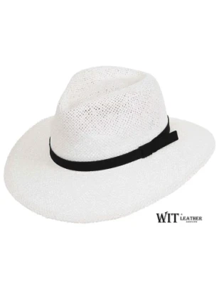 Kapelusz letni w modnym fasonie fedora z naturalnego surowca. Witleather.pl