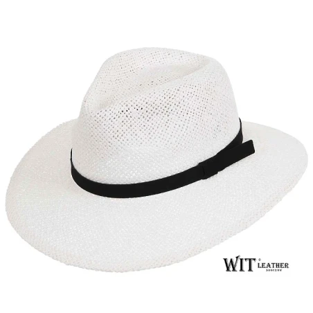 Kapelusz letni w modnym fasonie fedora z naturalnego surowca. Witleather.pl